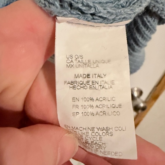 Women's Blue off the shoulder sweater - Picture 4 of 5